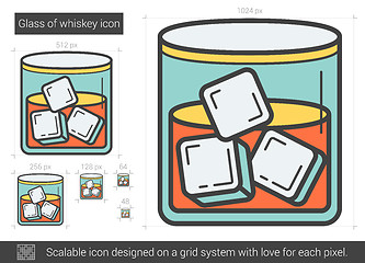 Image showing Glass of whiskey line icon.