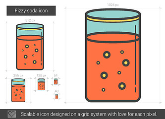 Image showing Fizzy soda line icon.