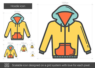 Image showing Hoodie line icon.