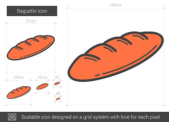 Image showing Baguette line icon.