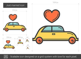 Image showing Just married line icon.