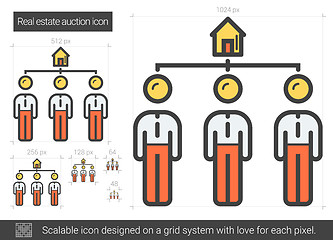 Image showing Real estate auction line icon.