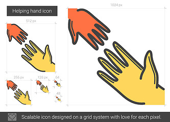 Image showing Helping hand line icon.