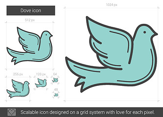 Image showing Dove line icon.