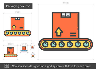 Image showing Packaging box line icon.