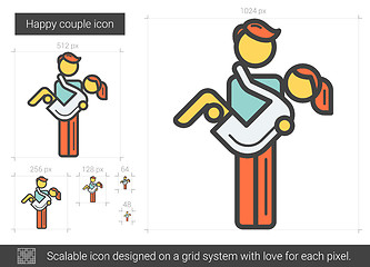 Image showing Happy couple line icon.