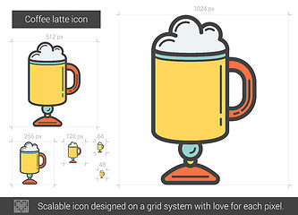 Image showing Coffee latte line icon.