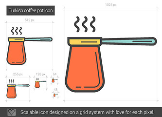 Image showing Turkish coffee pot line icon.