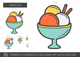 Image showing Sorbet line icon.