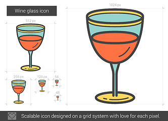 Image showing Wine glass line icon.