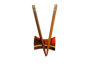 Image showing  Chopsticks on a support