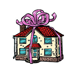 Image showing house gift, real estate. isolate on white background