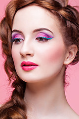 Image showing Beautiful girl with bright make-up