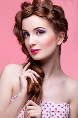 Image showing Beautiful girl with bright make-up