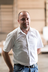 Image showing designer in his furniture manufacturing workshop