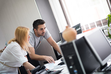 Image showing designers in office at the wooden furniture manufacture