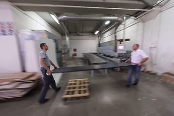 Image showing workers in a factory of wooden furniture