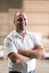 Image showing designer in his furniture manufacturing workshop