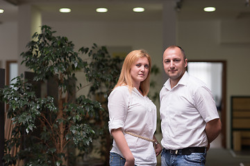 Image showing designers in office at the wooden furniture manufacture