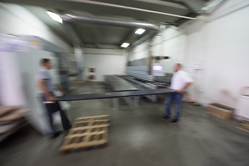 Image showing workers in a factory of wooden furniture