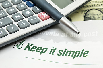 Image showing Keep it simple