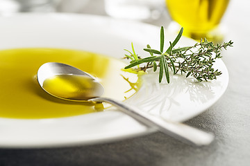 Image showing Olive Oil with herbs