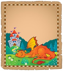 Image showing Sleeping dragon theme parchment 2