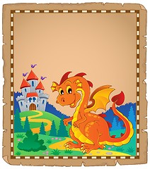 Image showing Dragon and castle theme parchment 4