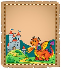 Image showing Dragon and castle theme parchment 2