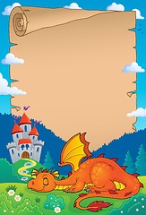 Image showing Sleeping dragon theme parchment 1