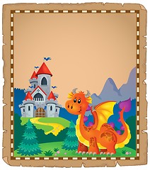 Image showing Dragon and castle theme parchment 5