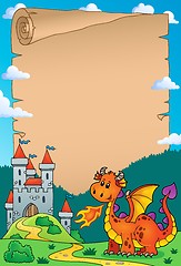 Image showing Dragon and castle theme parchment 3