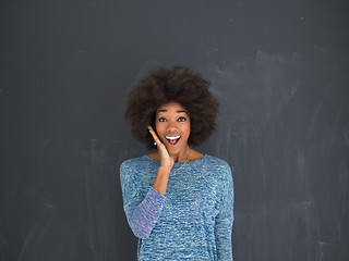 Image showing portrait of a beautiful friendly African American woman