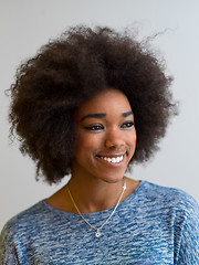 Image showing portrait of a beautiful friendly black woman