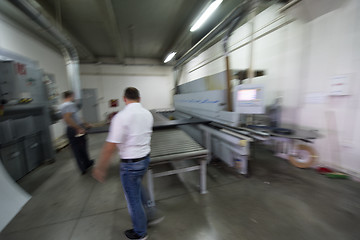 Image showing workers in a factory of wooden furniture