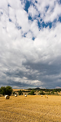 Image showing Landscape with field and Trosky Castle in summer, Czech Republic