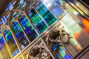 Image showing Stained glass windows in the Saint Gatien Cathedral