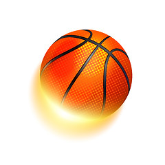 Image showing Basketball sport ball in fire