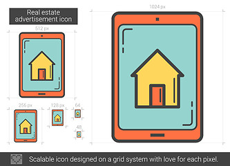 Image showing Real estate advertisement line icon.