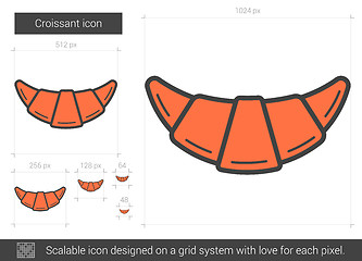 Image showing Croissant line icon.