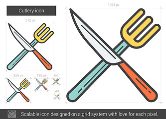 Image showing Cutlery line icon.