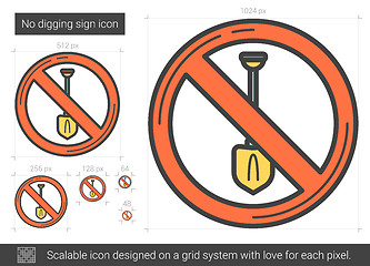 Image showing No digging sign line icon.