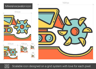 Image showing Mineral excavation line icon.