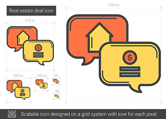 Image showing Real estate deal line icon.