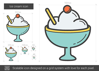 Image showing Ice cream line icon.