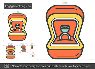 Image showing Engagement ring line icon.