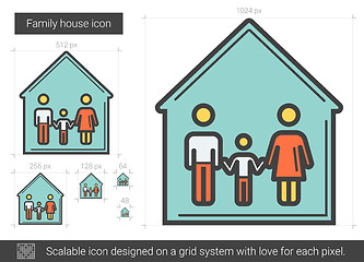Image showing Family house line icon.