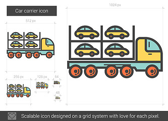 Image showing Car carrier line icon.