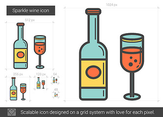 Image showing Sparkle wine line icon.