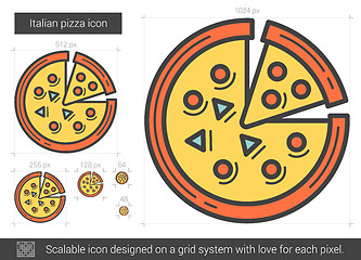 Image showing Italian pizza line icon.